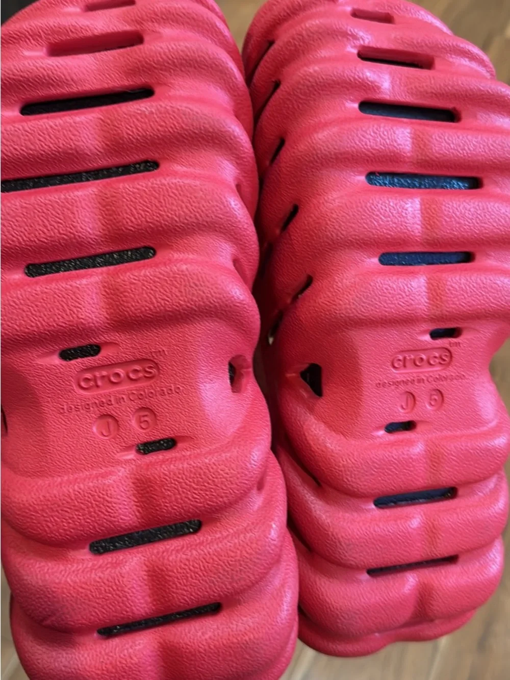 CROCS Kids Red Classic Clog Sandals with Black Footbed